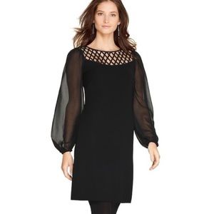 White House Black market Lattice black shift dress
